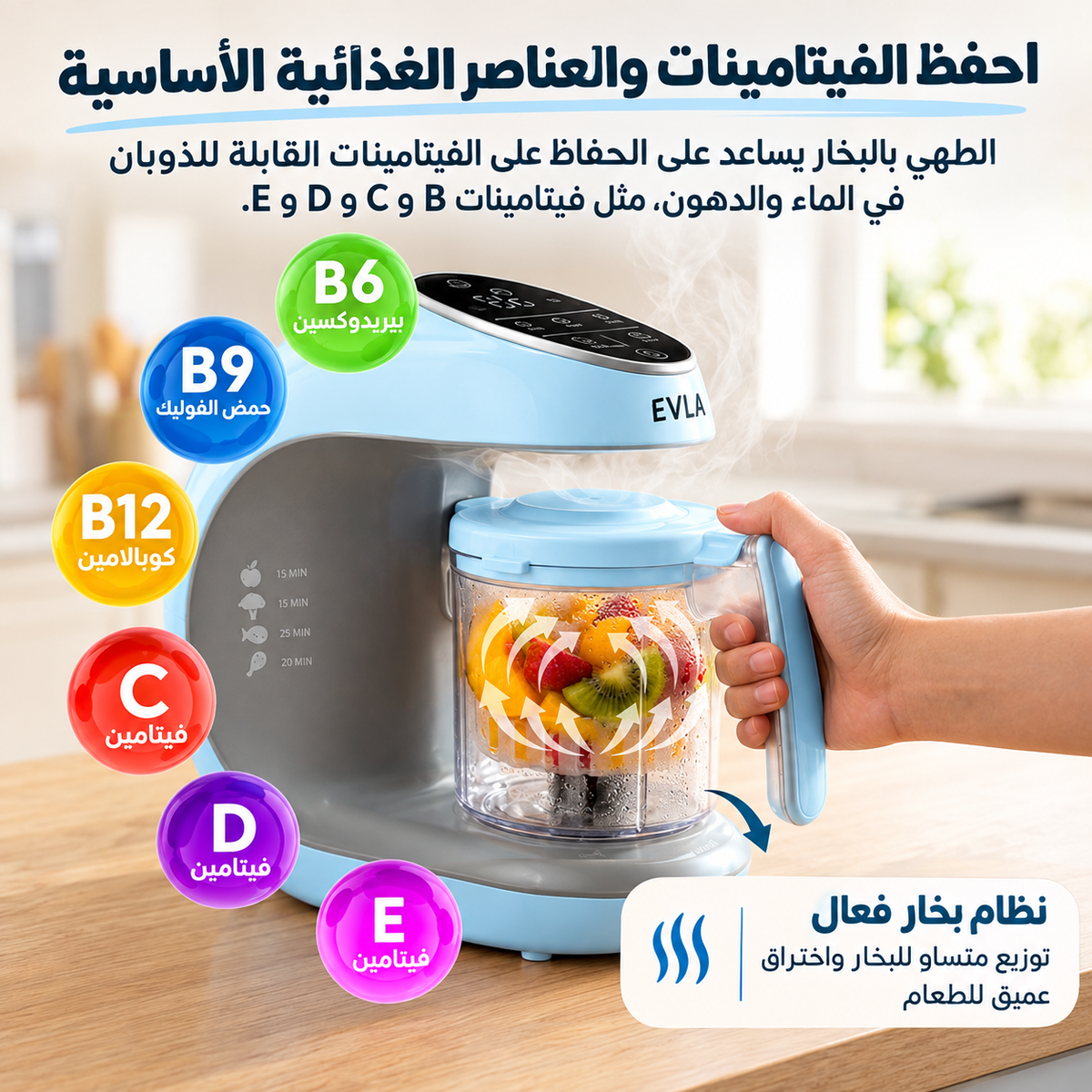 Robot Cuiseur 7-en-1 – Cuisson Vapeur, Mixage & Préparation des Repas