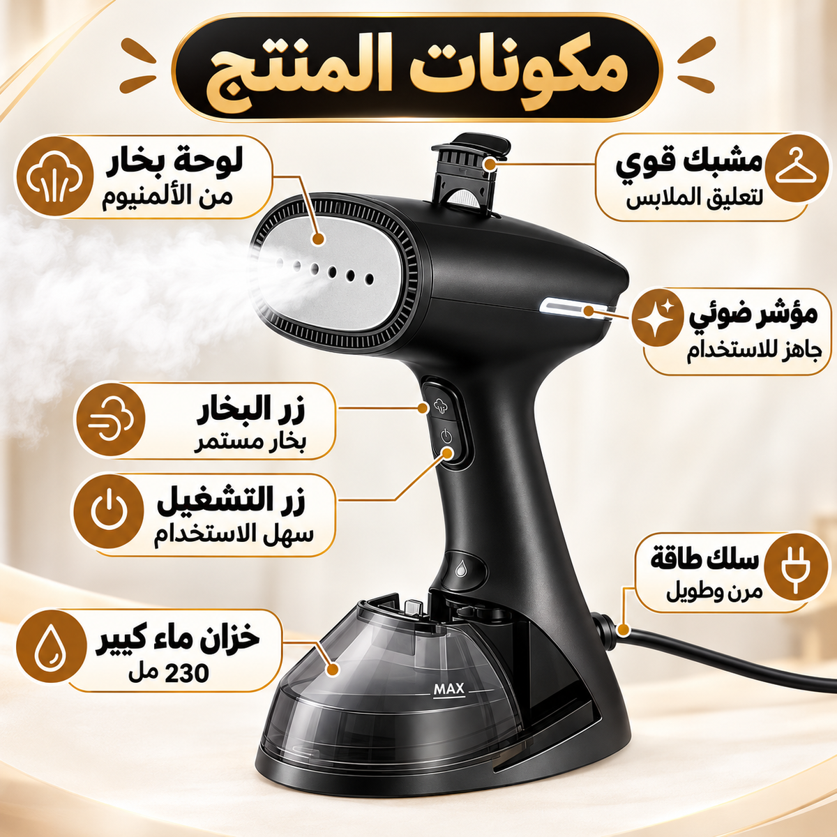 مكواة بخار محمولة للمنزل والسفر