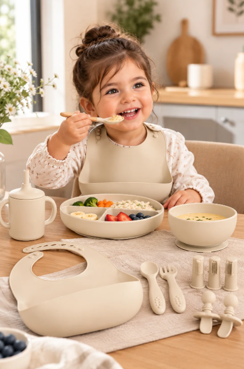 Le kit idéal pour les premiers repas de votre bébé