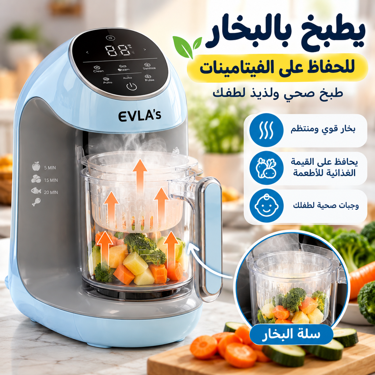 Robot Cuiseur 7-en-1 – Cuisson Vapeur, Mixage & Préparation des Repas
