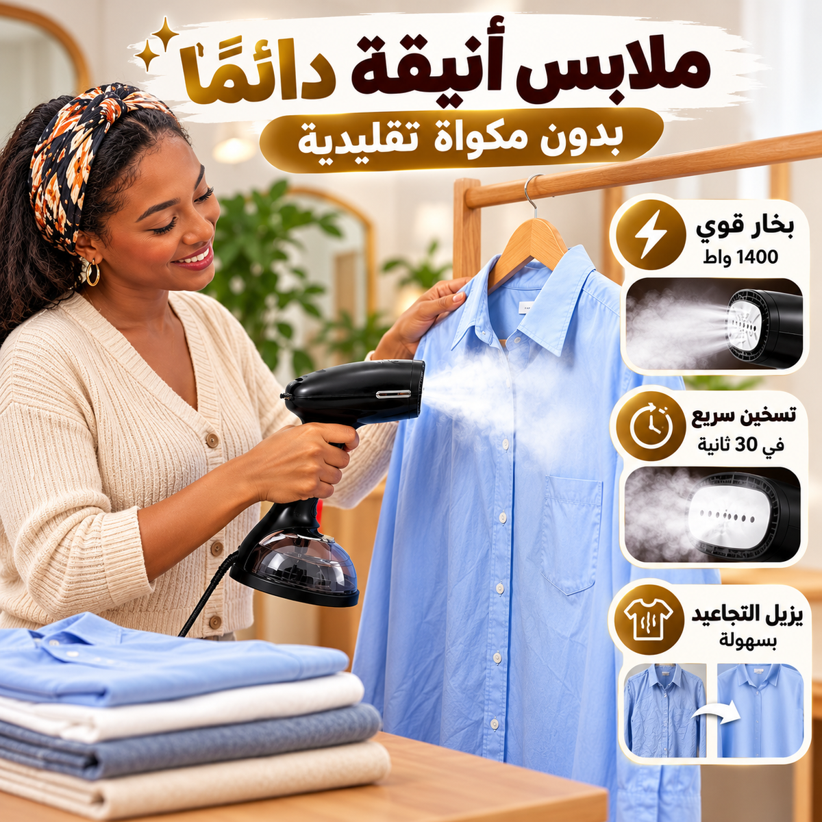 مكواة بخار محمولة للمنزل والسفر
