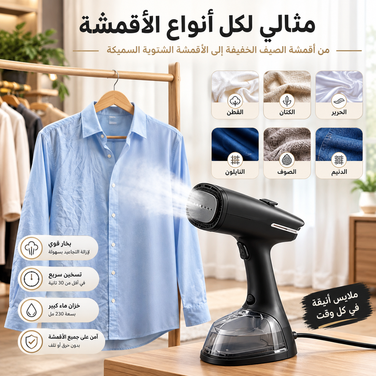 مكواة بخار محمولة للمنزل والسفر