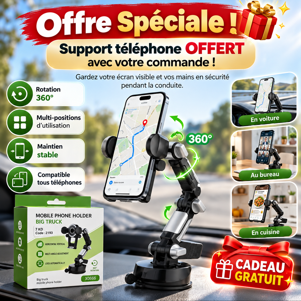 Pack Auto Complet 3-en-1 | Démarrage Rapide, Gonflage des Pneus et Support Téléphone Offert 🎁