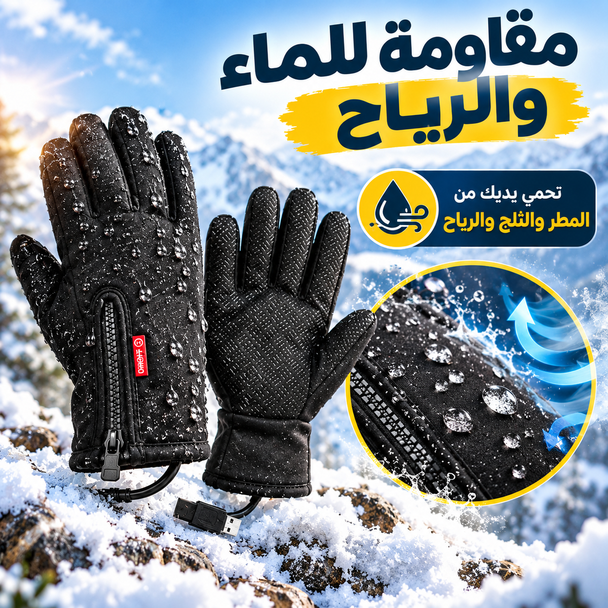 2 Gants thermiques d'hiver personnalisables : imperméables, légers, antidérapants, compatibles écran tactile