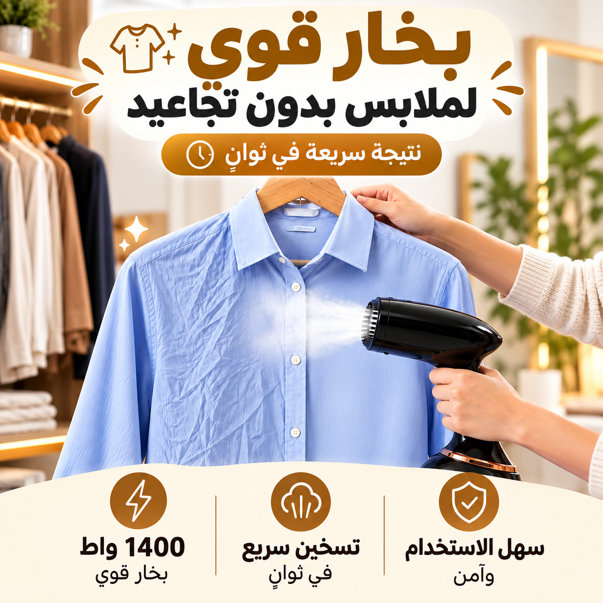 مكواة بخار محمولة للمنزل والسفر